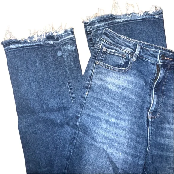 AEO High Rise Super Stretch & Flare Splattered Distressed Jeans - Picture 3 of 14